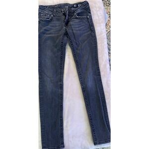 Miss Me Jeans Women's Size 28 Skinny Jeans Embellished Pockets Gray Denim